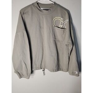Calvin Klein‎ Pullover Cropped Sweatshirt  Athletic w/ Bungee Womens 1XL